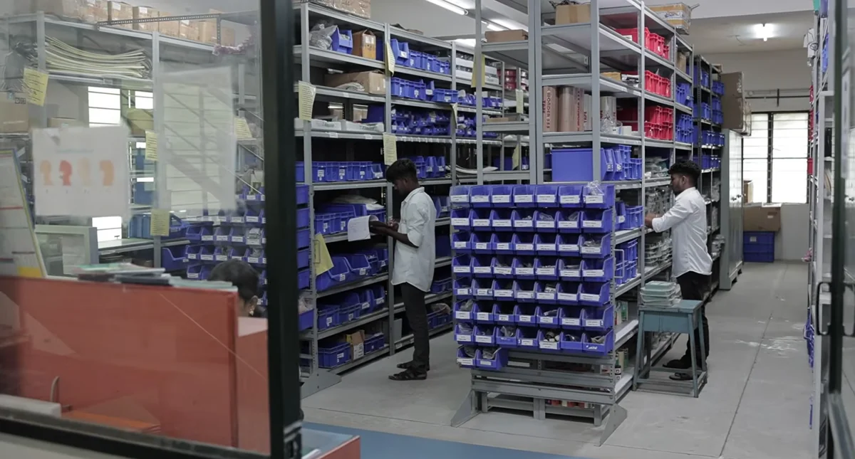 Components and parts in the stores area
